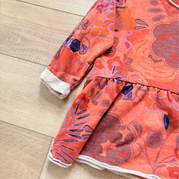 Anthropologie Saturday Sunday Orange and Purple Floral Sweatshirt - Picture 3 of 9